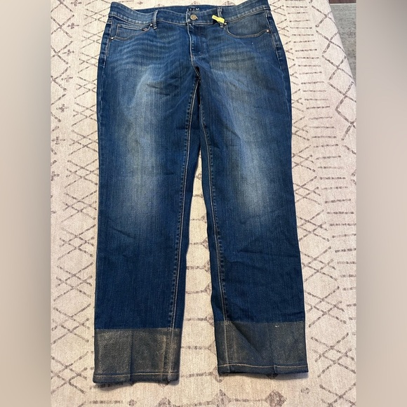 White House black market the slim crop ankle glitter printed jeans size 12 - Picture 2 of 4